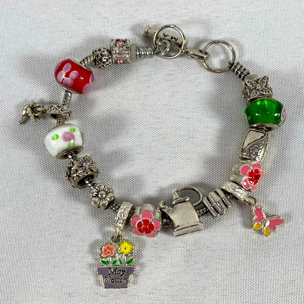 Willabee & Ward May charm bracelet. Happy Mothers Day. Teapot butterfly …